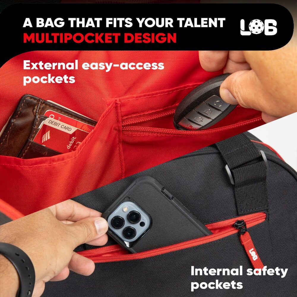 LOB Pickleball Bag - Lightweight Tote Carry Bag for men and women, Fits 2 Paddle - Picture 4 of 16